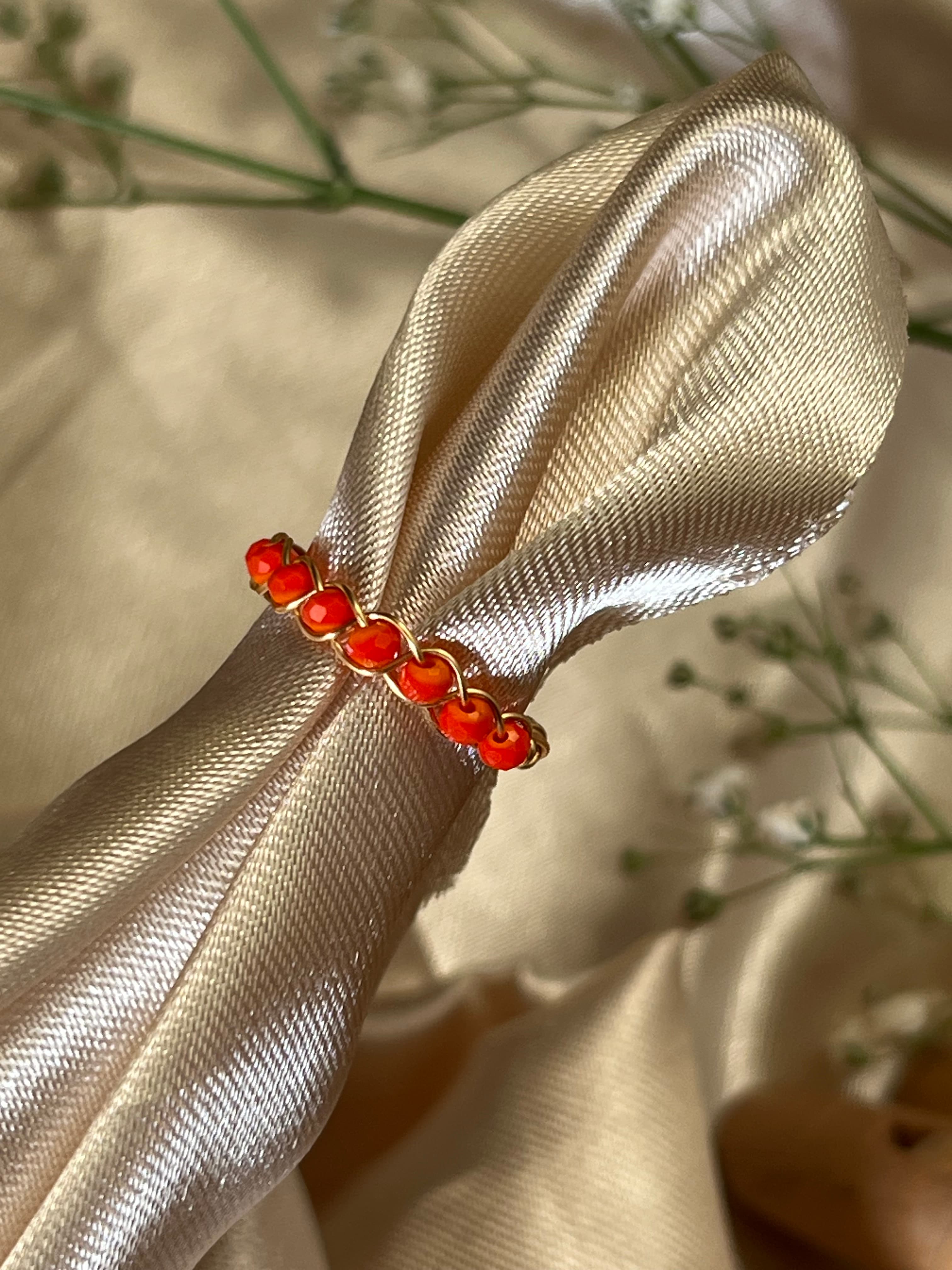 Anillos con murano naranja, vista principal